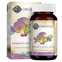 Thumbnail for Garden of Life Organics Multivitamin for Women - Women's Once Daily Multi - Whole Food Multi with Iron, Biotin, Vegan Organic Womens Multivitamin for Health, Energy Hair Skin and Nails, 60 Tablets