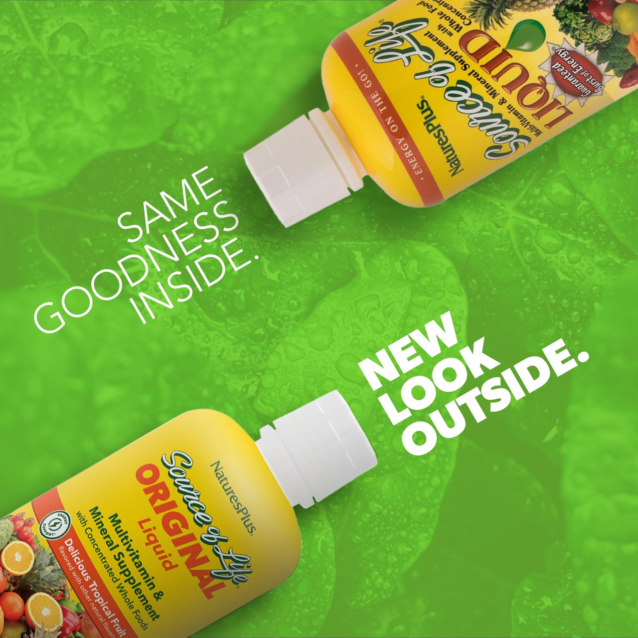 NaturesPlus Source of Life Liquid, Tropical Fruit - 30 fl oz - Multivitamin & Mineral Supplement - Gluten Free, Vegetarian - 30 Servings