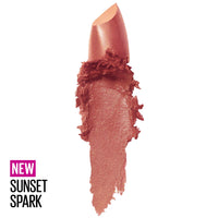 Thumbnail for Maybelline New York Color Sensational Lipstick, Lip Makeup, Cream Finish, Hydrating Lipstick, Nude, Pink, Red, Plum Lip Color, Sunset Spark, 0.15 oz; (Packaging May Vary)