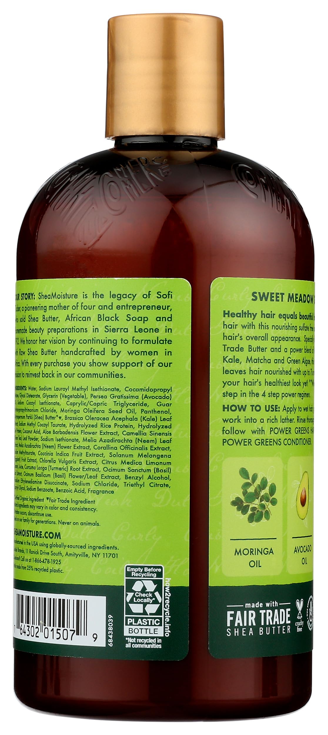 SHEA MOISTURE Moringa Avocado Power Greens Shampoo, 13 FZ