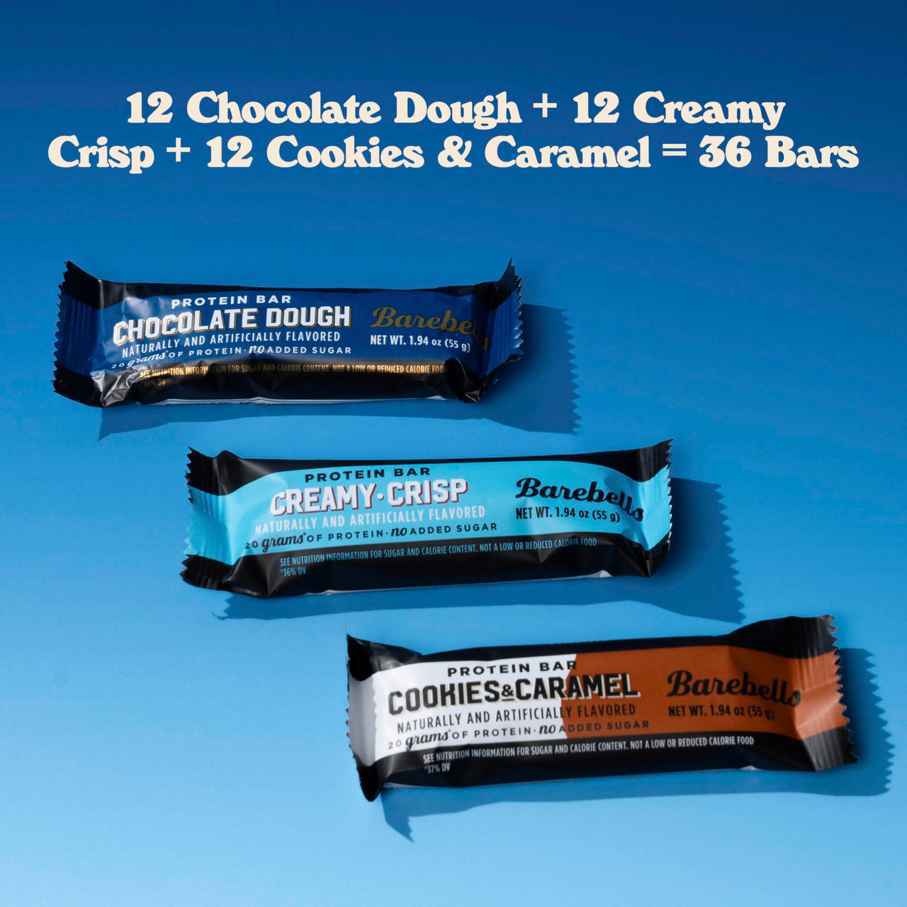 Barebells Starter Pack (3 Mix Pack) – 36 Total Bars, High Protein Snack, with 20g Protein & No Added Sugar – On-the-Go Breakfast or Post-Workout Treat, Cookies and Caramel, Creamy Crisp, Brownie Dough