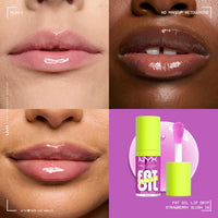 Thumbnail for NYX PROFESSIONAL MAKEUP Fat Oil Chillz, Moisturizing, Shiny and Vegan Tinted Lip Gloss - Strawberry Slush (Sheer Pinkish Purple)