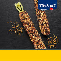 Thumbnail for Vitakraft Crunch Sticks for Parrots Apricot and Cherry Flavor Natural Wood Chew Center with Clip Holder Long Lasting Treats for Conures and Parrots - 5.5 oz 2 Sticks