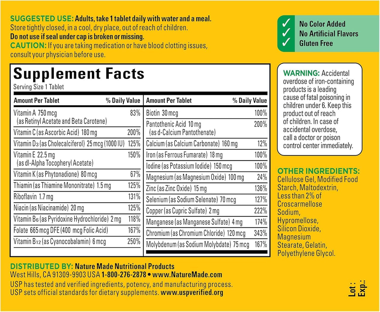 Nature Made Multi Complete Tablets - 130 ct, Pack of 2