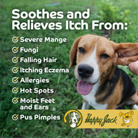 Thumbnail for HAPPY JACK Mange Medicine & Treatment for Dogs & Horses - Brings Soothing Itch Relief to Severe Mange, Fungi, Allergies, Eczema & Most Dog Skin Irritation (8 oz)