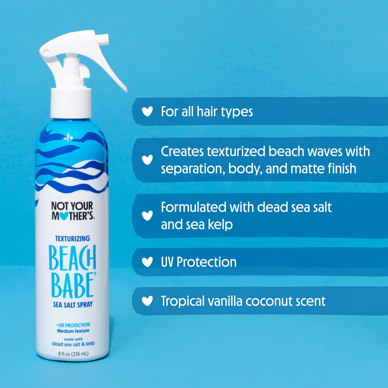 Not Your Mother's Beach Babe Sea Salt Spray (3-Pack) - 8 fl oz - Texturizing Spray for Tousled Hair - Add Texture and Grit to Hair with a Matte Finish