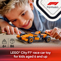 Thumbnail for LEGO City F1 Driver with McLaren Race Car Toy - Model Car Building Toy Kit for Kids, Boys and Girls, Ages 6+ - F1 Collectible for Fans - with a Driver Minifigure - Gift Idea for Birthdays - 60442