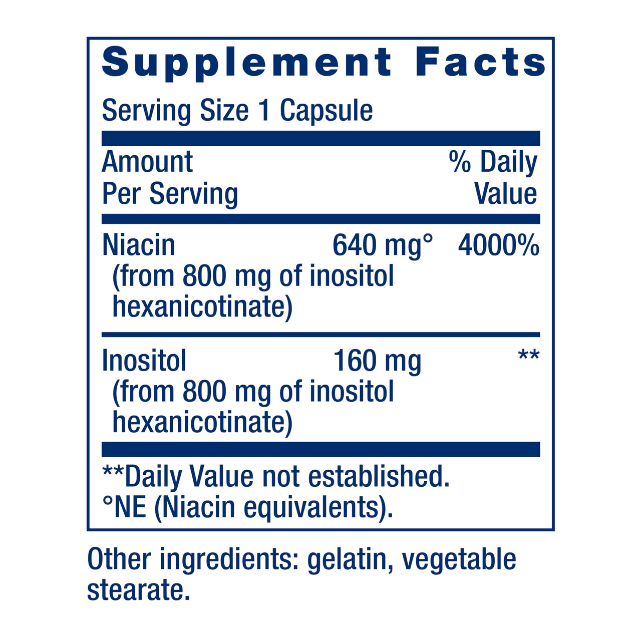 Life Extension No Flush Niacin, B3 for Heart Health, Cholesterol & Energy Support, Non-GMO, Gluten-Free, 100 Capsules