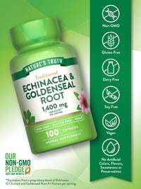 Thumbnail for Nature's Truth Echinacea Goldenseal Capsules | 100 Count | Vegan, Non-GMO & Gluten Free Supplement | Herbal Support Complex