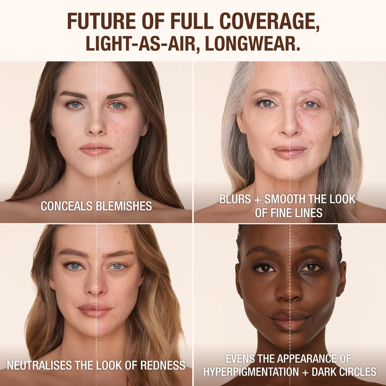Charlotte Tilbury Airbrush Flawless Matte Foundation - Full Coverage Liquid Makeup with a Natural-Matte Finish - Smoothes & Blurs Pores - Waterproof & Transfer Resistant - 4 Neutral