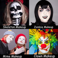 Thumbnail for MEICOLY Clown Makeup Kit,White Black Red Face Body Paint for Halloween Devil Joker Zombie Vampire Skeleton SFX Makeup,Pro Oil Based Body Paint with 6 Painting Brushes,4 Sponges,130g/4.59 oz