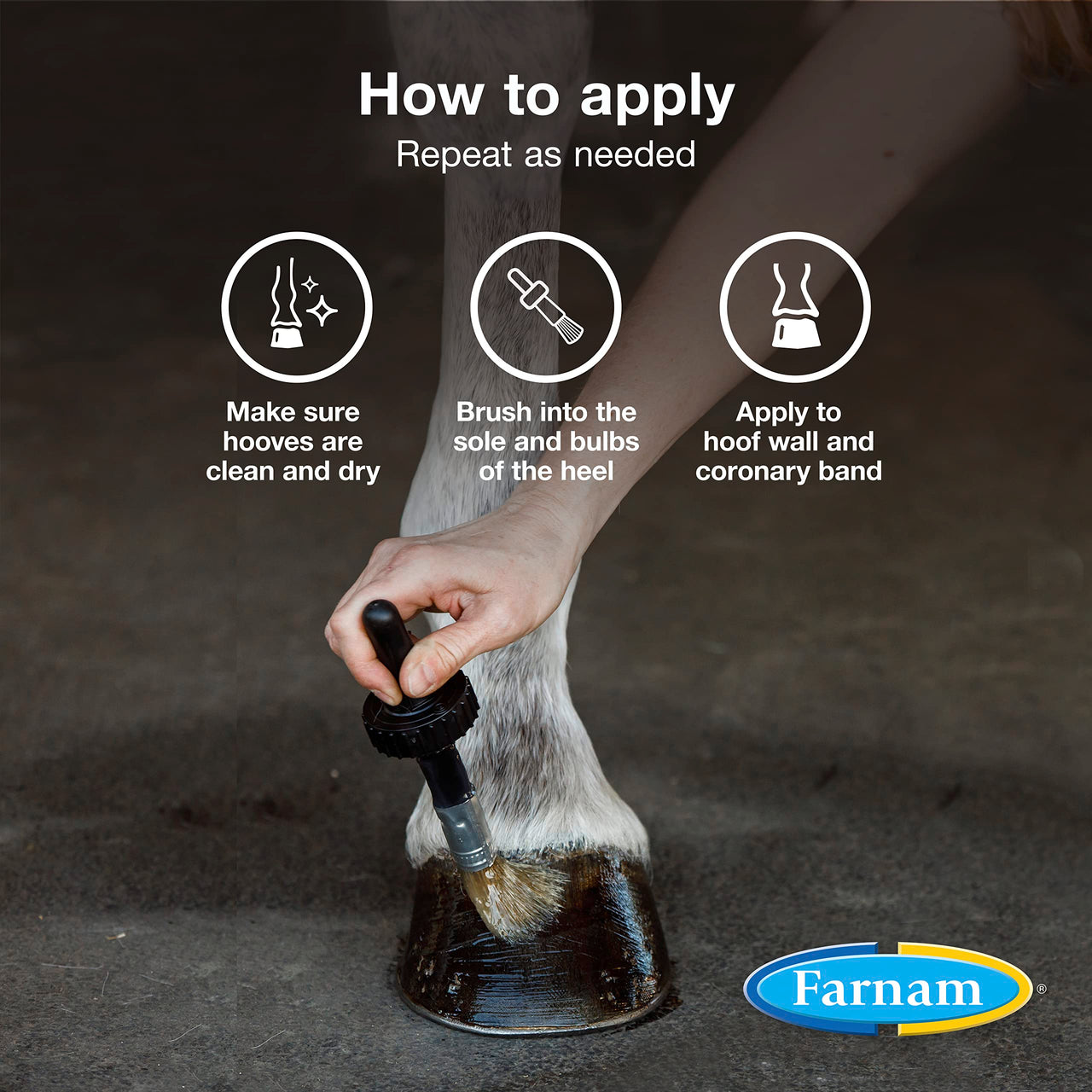 Farnam Horseshoer's Secret Deep-Penetrating Hoof Oil for Horses, Conditions Dry Hooves, Prevents Cracks, Splits & Contracted Heels, Contains Avocado, Glycerine & Mineral Oils, Fast Absorbing, 32 Oz