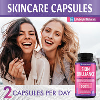 Thumbnail for Glutathione Capsules - 1,500mcg L-Glutathione Supplement with Vitamin C - Skin Tone Enhancer - Targets Dark Spots & Acne Marks - Antioxidant Supplement for Beauty & Health Support - 60 Skin Pills
