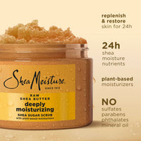 Thumbnail for SheaMoisture Shea Sugar Body Scrub For Moisturize And Restore Dry Skin Raw Shea Butter Deeply Moisturizing Body Scrub With 24h Shea Moisture Nutrients 12 oz