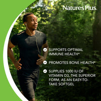 Thumbnail for NaturesPlus Vitamin D3 1000 IU - 180 Softgels - Bone Strength & Immune Support - 180 Servings