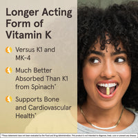 Thumbnail for Jarrow Formulas MK-7 90 mcg - Bioactive Form of Vitamin K2-120 Servings (Softgels) - for Bone & Cardiovascular Health - Vitamin K2 MK-7 Dietary Supplement - Gluten Free