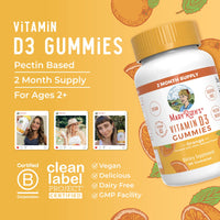 Thumbnail for MaryRuth Organics Vitamin D3 Gummies | 2 Month Supply | Adults & Kids Vitamin D Gummy | Immune Support Supplement | VIT D3 1000IU for Bone Health&Muscle Function | Vegan | Non-GMO | Gluten Free | 60