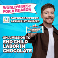 Thumbnail for MrBeast Feastables Cookies & Creme Chocolate Bar, King Size, 10 Count, White Chocolate with Cookie Pieces, Fairtrade Cocoa, 2.1oz Each