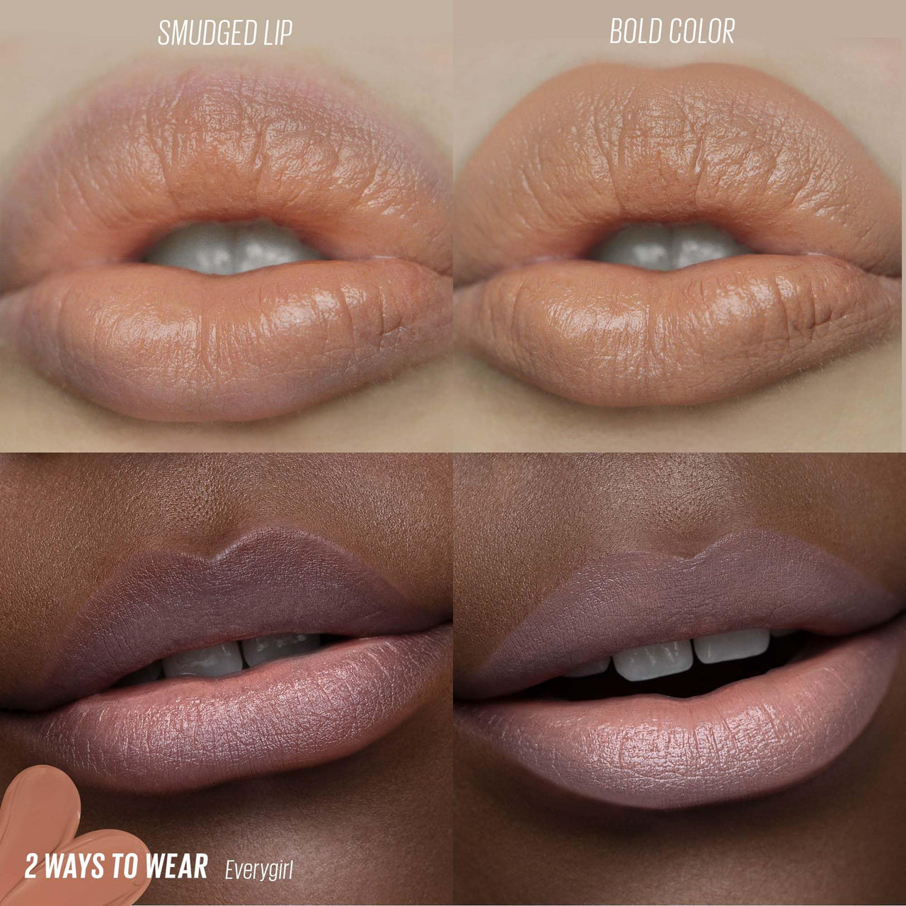 Kaja Lip Mousse - Love Swipe 03 Everygirl | with Raspberry Seed Oil and Vitamin E, Buildable, Blendable, Moisturizing, Velvet Finish, Weightless Texture, Deep Shades, 0.22 Oz