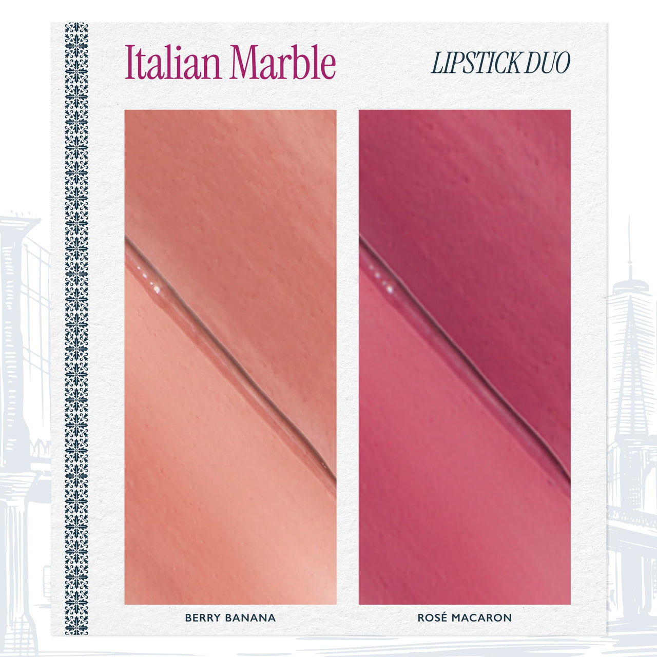 LAURA GELLER NEW YORK Italian Marble Lipstick Duo - Berry Banana & Rose Macaron