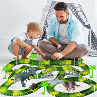 Thumbnail for Dinosaur Toys,Create A Dinosaur World Road Race,Flexible Track Playset and 2 pcs Cool Dinosaur car for 3 4 5 6 Year & Up Old boy Girls Best Gift