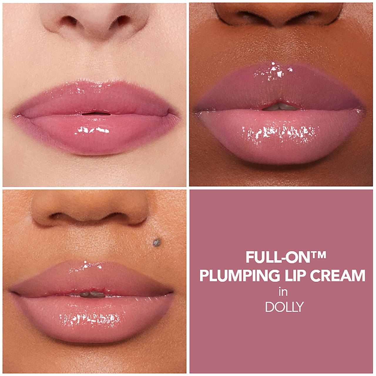 BUXOM Full-On Plumping Lip Polish, Tinted Lip Plumper Gloss with Peptides & Vitamin E, High-Shine Lip Gloss that Nourishes, Vegan, CK 4 Piece Set (Dolly, Sarina, Sophia, Celeste)