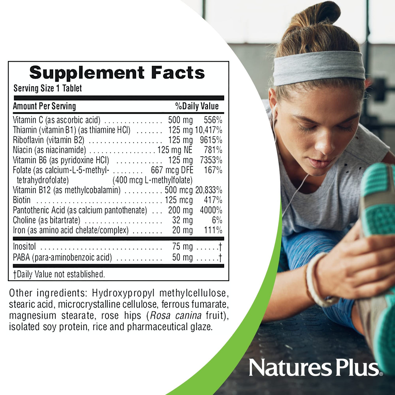 NaturesPlus Ultra-Stress with Iron, Sustained Release - 30 Vegetarian Tablets - Stress Relief Supplement with B-Complex & Vitamin C - Energy Booster, Mood Enhancer - Gluten-Free - 30 Servings