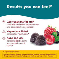 Thumbnail for Nature Made Wellblends Calm Mind & Body, Magnesium Citrate, Ashwagandha 125mg & GABA 100mg Blend for Stress Relief, 38 Gummy Vitamins
