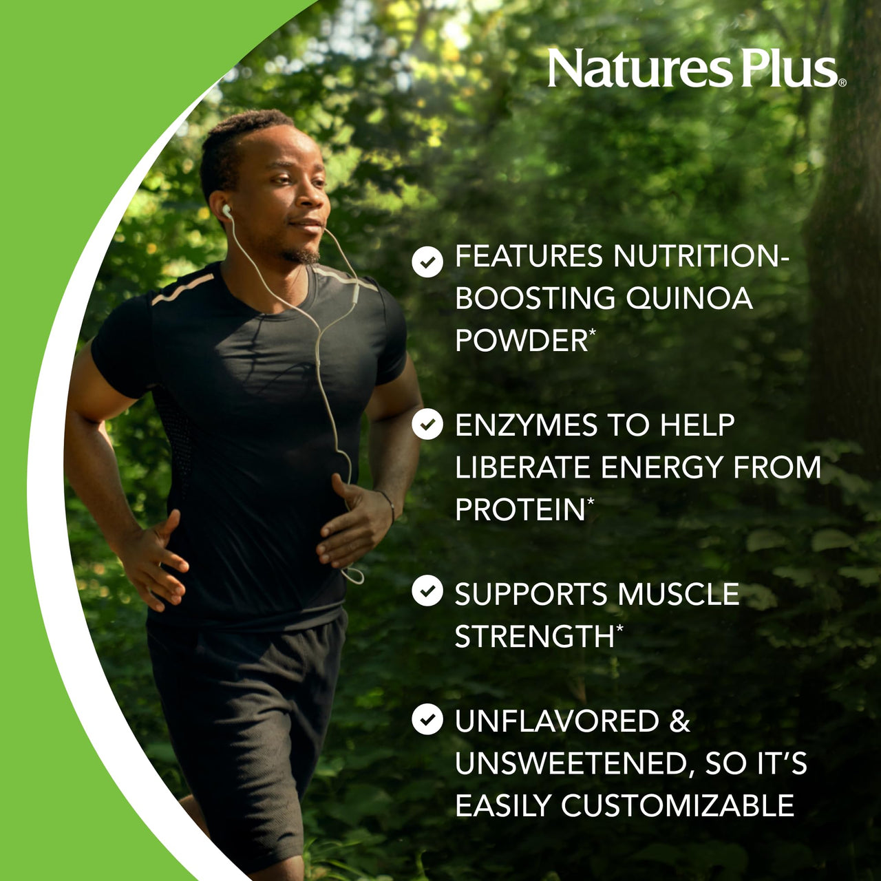 NaturesPlus Organic Pumpkin Seed Protein Powder - 1.1 lb - Plant-Based Drink - Supports Muscle Strength & Recovery - Non-GMO, Allergen Free, Gluten Free, Vegan - No Added Sugar - 15 Servings