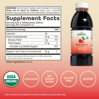 Thumbnail for Dynamic Health Organic Tart Cherry Juice, Unsweetened 100% Juice Concentrate, Antioxidants Supplement, No Sweeteners or Additives, Vegan, Gluten Free, BPA Free (16oz)