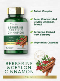 Thumbnail for Carlyle Berberine with Ceylon Cinnamon | 60 Capsules | Vegetarian, Non-GMO, Gluten Free