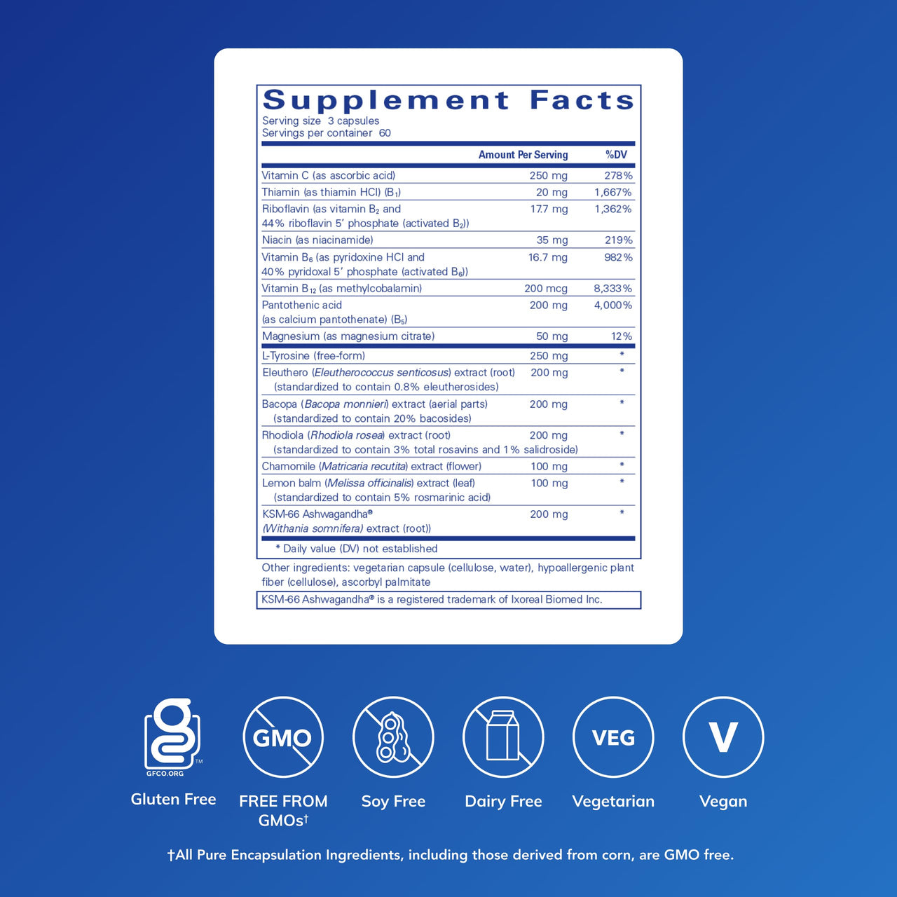 Pure Encapsulations Daily Stress Formula | Promotes Relaxation and Moderates the Effects of Occasional Stress*| 180 Capsules