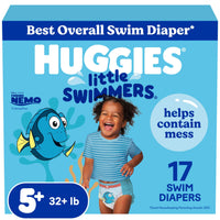 Thumbnail for Huggies Little Swimmers Disposable Swim Diapers, Size 5-6 (32+ lbs), 17 Ct