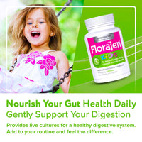 Thumbnail for Florajen Kids Probiotic - Daily Gut & Immune Support for Children 6 Months & Up - Constipation, Bloating, & Digestive Relief - Refrigerated for Freshness & Potency - 60 Capsules