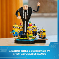 Thumbnail for LEGO Despicable Me 4 Brick-Built Gru and Minions Figure, Buildable Minions Toy for Kids, Dancing Despicable Me Toy Figures Playset, Play-and-Display Birthday Gift for Boys and Girls, 75582