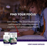 Thumbnail for Host Defense Mushrooms Lion's Mane - Supplement Capsules for Brain Health Support - Mushroom Support for Focus & Memory Function - Immune & Nervous System Supplement - 120 Capsules
