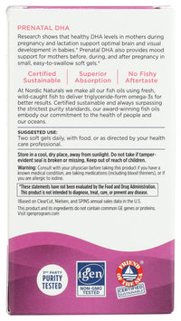 Thumbnail for Nordic Naturals Prenatal DHA, Unflavored - 830 mg Omega-3 + 400 IU Vitamin D3 - 90 Soft Gels - Supports Brain Development in Babies During Pregnancy & Lactation - Non-GMO - 45 Servings