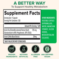 Thumbnail for Zenwise Health Green Tea Extract Capsules for Men & Women - EGCG Supplement with Green Coffee Bean Extract Boosts Energy & Memory - Immune Support for Skin, Brain & Hearth Health - Vegan - 120 Count