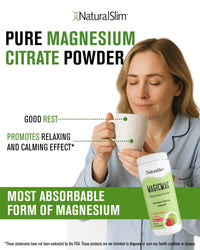 Thumbnail for NaturalSlim MagicMag Magnesium Citrate Powder Drink for Relaxation, Stress, Constipation, Better Rest & Digestive Health, Magnesium Supplement for Women and Men, Strawberry & Lime Flavored 8oz