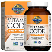 Thumbnail for Garden of Life Vitamin Code Raw Vitamin C - 120 Capsules, 500mg Whole Food Vitamin C Capsules + Fruit & Veggie Blend & Probiotics, Supplements for Adults, Vegan, Gluten Free