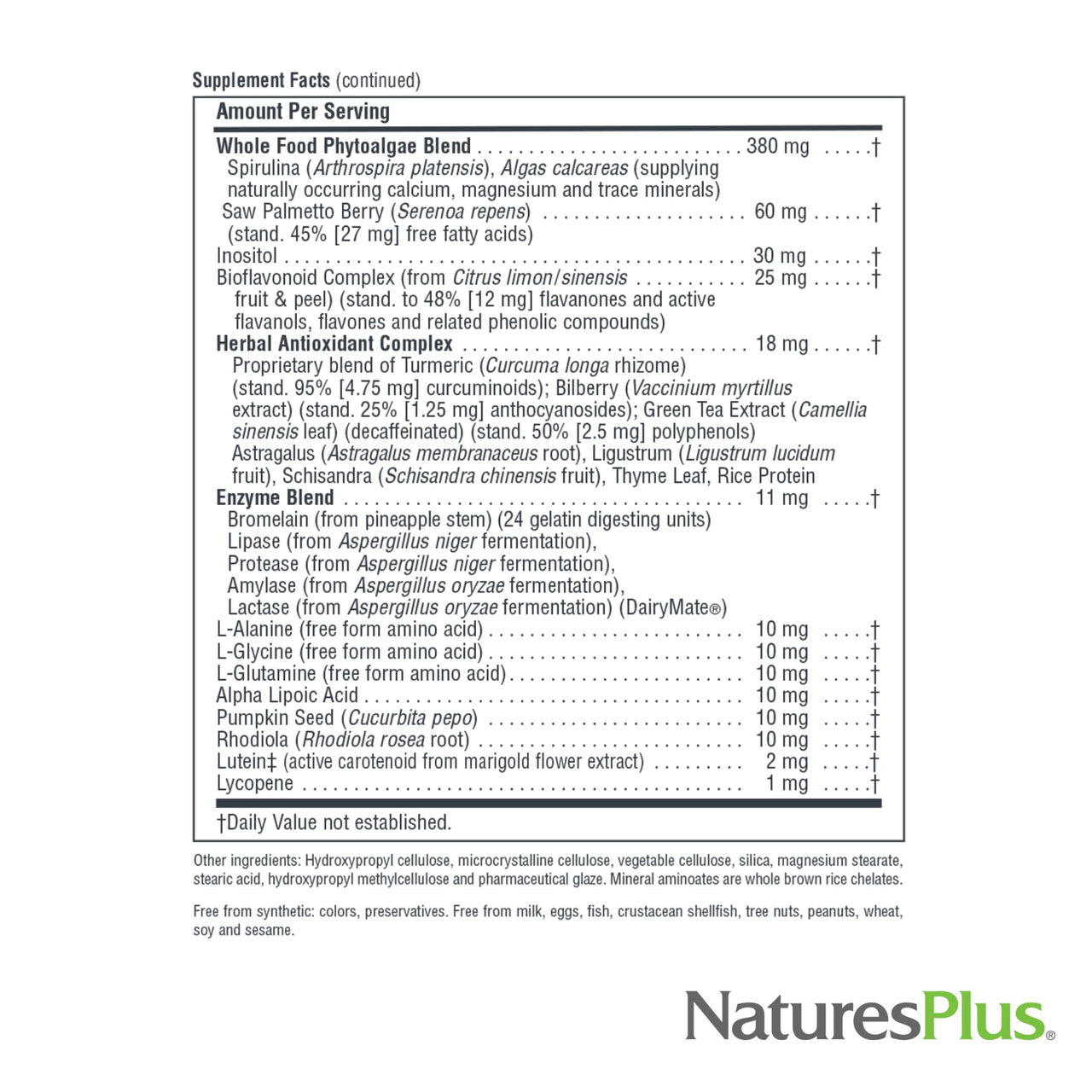 NaturesPlus Source of Life Men - 60 Tablets - Iron-Free Multivitamin & Mineral Supplement - with Saw Palmetto, Lycopene & Rhodiola - Gluten Free, Vegetarian - 30 Servings
