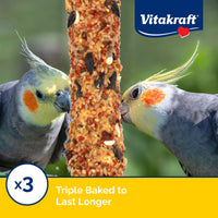 Thumbnail for Vitakraft Crunch Sticks Cockatiel Treat Apricot Peach Flavor - Triple Baked Long Lasting Bird Treats with Natural Wood Chew Center for Beak Health and Enrichment - 3.5 oz.