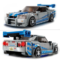 Thumbnail for Lego Speed Champions 2 Fast 2 Furious Nissan Skyline GT-R (R34) Set, Race Car Toy Model Building Kit for 9 Plus Year Old Boys & Girls, with Racer Minifigure, Collectible Gift for Kids 76917