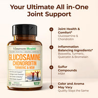 Thumbnail for Glucosamine Chondroitin MSM – Joint Support Supplement for Women and Men with Glucosamine Sulfate 1500 mg, Chondroitin and MSM – for Cartilage, Joint Health and Flexibility – 90 Capsules