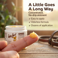 Thumbnail for Happy Jack Onex Fly Repellent Ointment for Dogs & Horses, Targeted Wound Dressing that Repels & Kills Flies on Contact, Helps Protect Open Sores, USA, 4 oz Jar