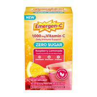 Thumbnail for Emergen-C Zero Sugar 1000 mg Vitamin C Powder for Daily Immune Support Caffeine Free Vitamin C Supplements with Zinc and Manganese, B Vitamins and Electrolytes, Raspberry Lemonade Flavor - 36 Count