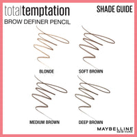 Thumbnail for Maybelline Total Temptation Eyebrow Definer Pencil, Soft Brown, 2 Count