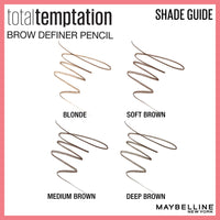 Thumbnail for Maybelline Total Temptation Eyebrow Definer Pencil, Soft Brown, 2 Count