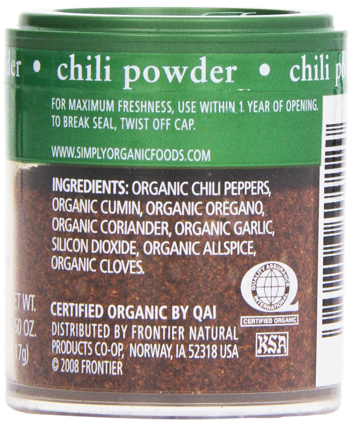 SIMPLY ORGANIC Organic Chili Powder, 0.6 OZ