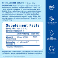 Thumbnail for Mommy's Bliss Baby Probiotics + Vitamin D Drops, Supports Digestive Health & Immune Function*, 400IU Vitamin D , Supports Bone Development*, Newborns+, Flavorless, 0.34 Fl Oz (30 Servings)